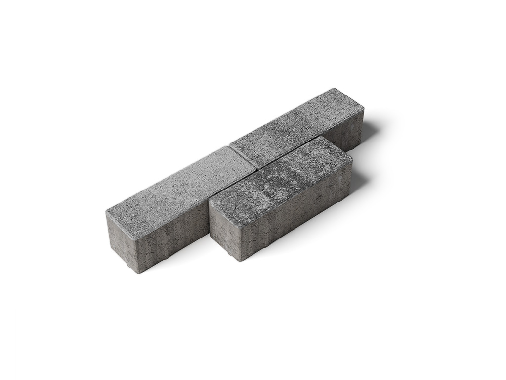 Плитка тротуарная Паркет Б.4.П.6 листопад гладкий антрацит, 180*60*60 мм