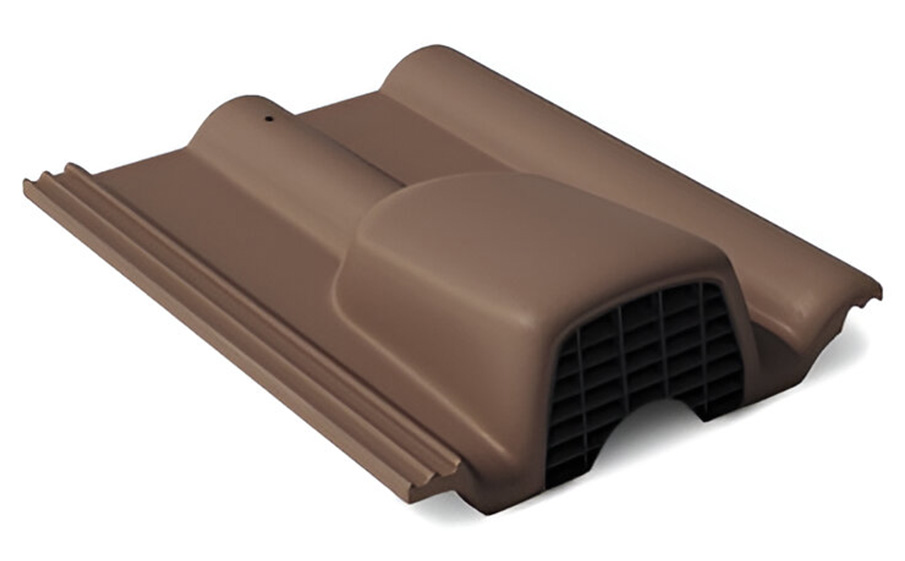 Цементно-песчаная вентиляционная черепица BRAAS Франкфурт, темно-коричневая