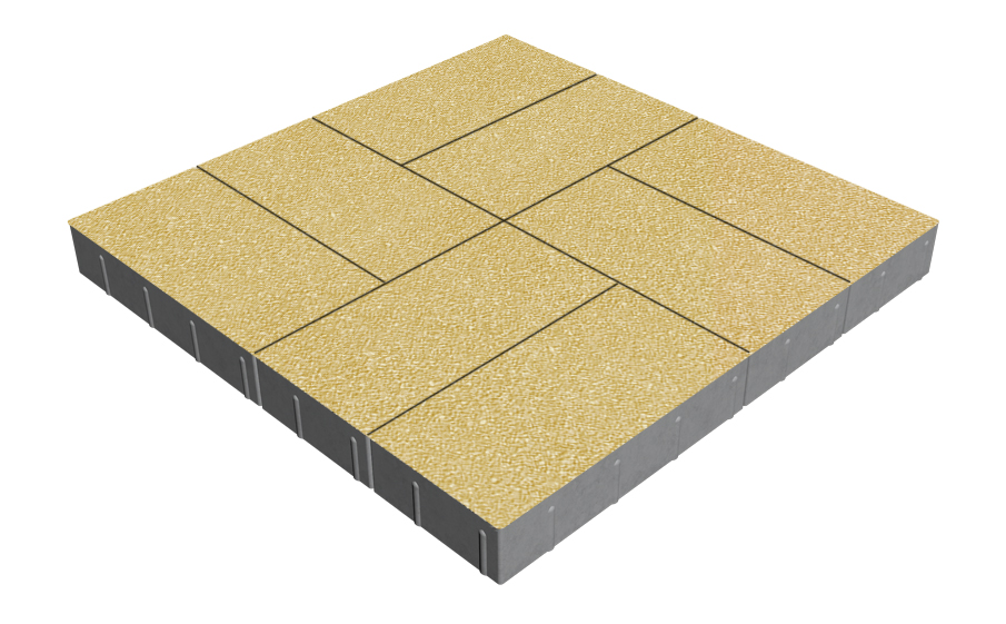 Плитка тротуарная SteinRus Грас Б.4.П.8, Antico, песочный, 400*200*80 мм