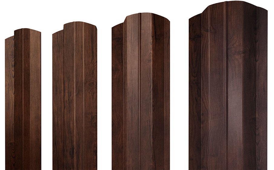 Штакетник М-образный B фигурный 0,45 Print Premium Cherry Wood Fresh TwinColor