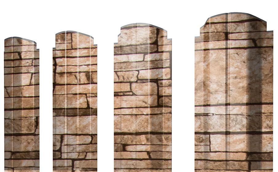 Штакетник П-образный А фигурный 0,45 Print Elite Sand Stone TwinColor