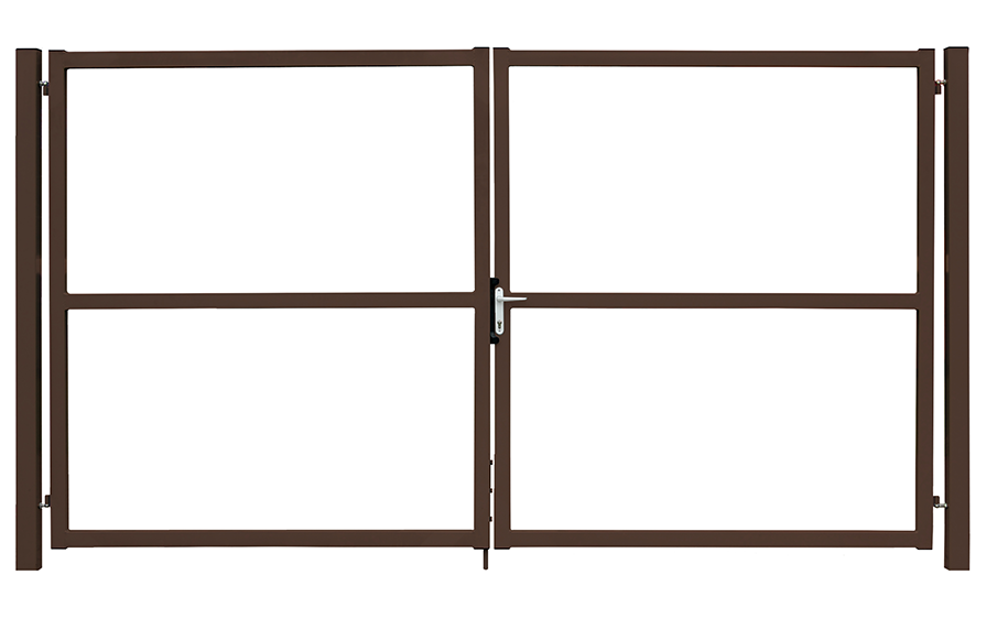 Распашные ворота Grand Line Colority Zinc Lock, RAL 8017, 2000*3500 мм