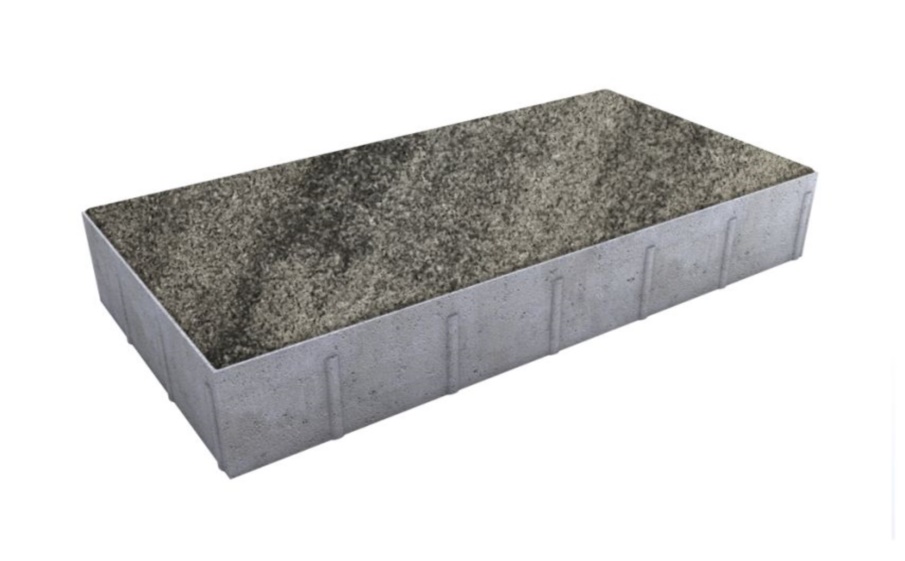 Плитка тротуарная Прямоугольник Б.5.П.6 листопад гранит антрацит, 600*300*60 мм