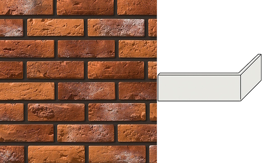 Декоративный кирпич Leonardo Stone угловой элемент Лион 190/90*65*13 мм 490