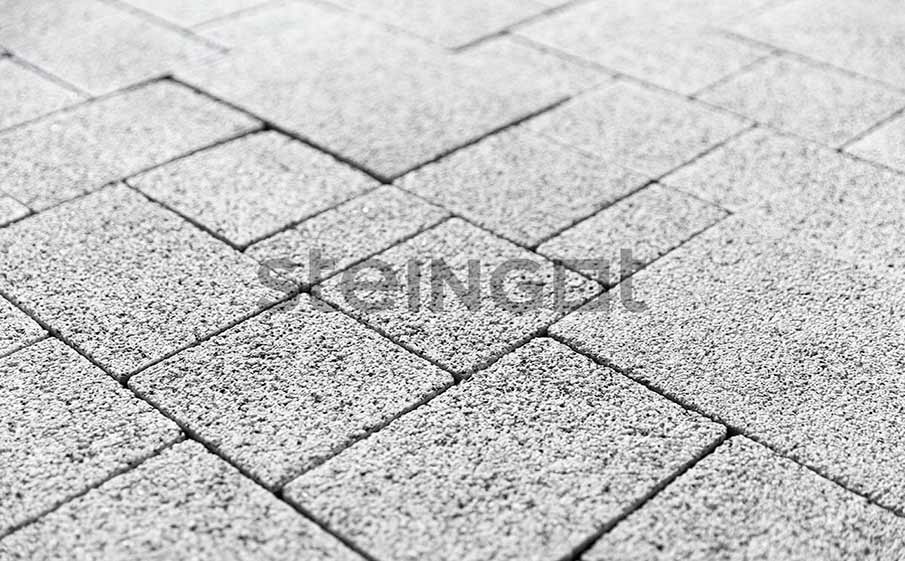 Плитка тротуарная Steingot Премиум, Бавария, дробеструйная обработка, Bianco Nero, толщина 60 мм