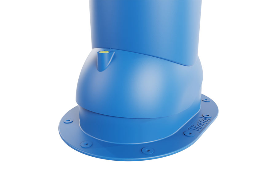 Роторная вентиляция Viotto для готовой мягкой и фальцевой кровли d=125 мм утепленная, RAL 5005 синий