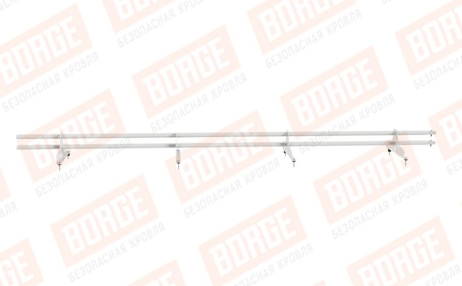 Снегозадержатель трубчатый Borge для кровли из металлочерепицы, профнастила, материалов на основе битума оцинкованный RAL 9003, 3 м