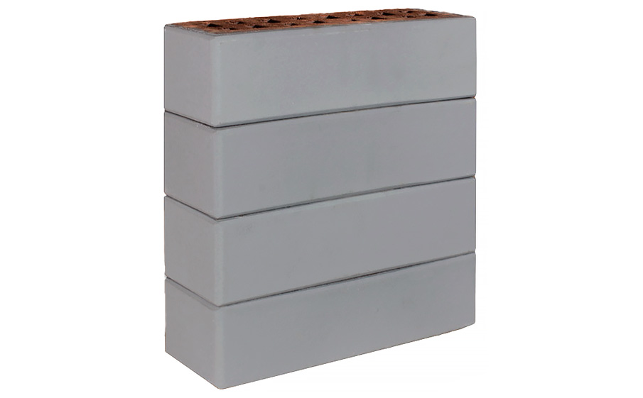 Кирпич клинкерный ЛСР Осло серый ангоб гладкий, 250*85*65 мм