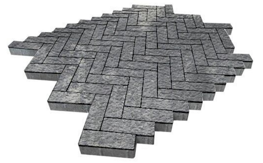 Плитка тротуарная SteinRus Паркет Б.2.П.6, Old-age, ColorMix Актау, 210*70*60 мм