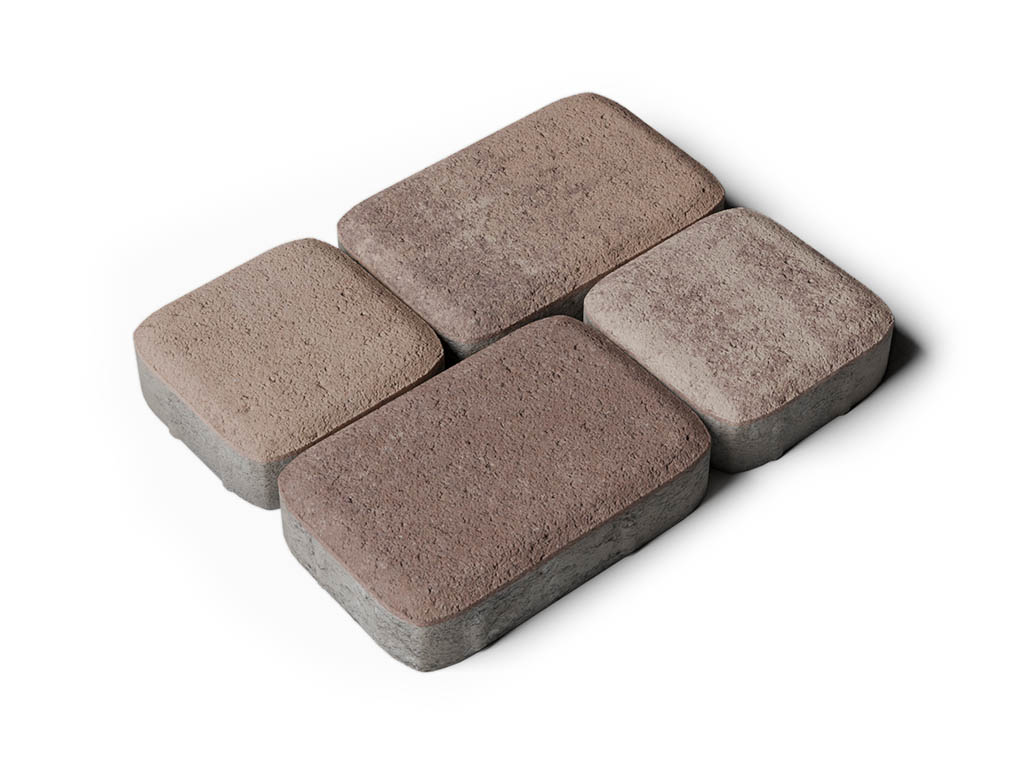 Плитка тротуарная Классико А.4.КО.4 листопад гладкий хаски, комплект 2 шт, толщина 40 мм