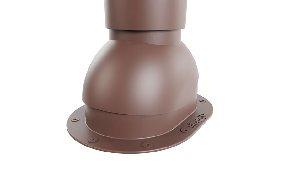 Труба вентиляционная Viotto для готовой мягкой и фальцевой кровли d=110 мм неутепленная, RAL 8017 коричневый