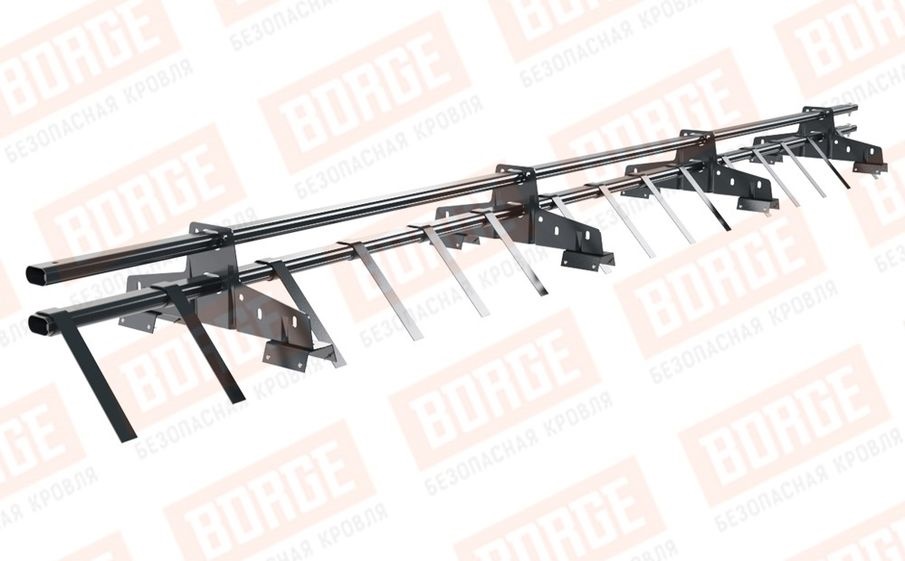 Снегозадержатель трубчатый Borge для профнастила H-60, H-75 оцинкованный RAL 7016, 3 м