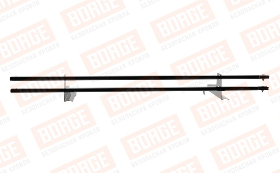 Снегозадержатель трубчатый Borge для черепичной кровли оцинкованный RAL 9005, 1,5 м