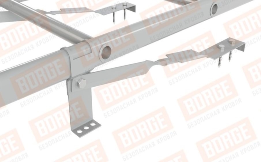 Лестница кровельная Borge для натуральной черепицы оцинкованная RAL 9006, 1,8 м