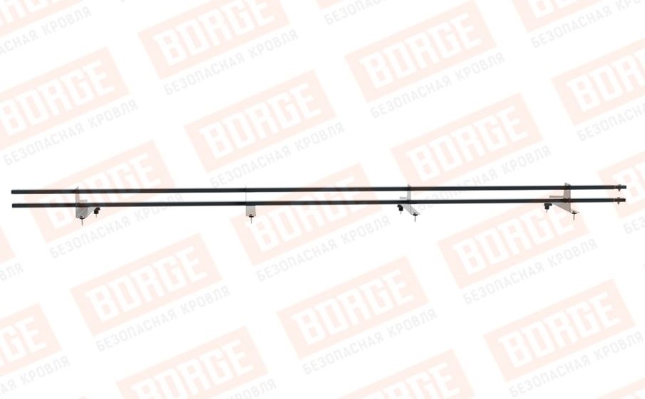 Снегозадержатель трубчатый Borge для металлочерепицы с высокой ступенькой 400 мм оцинкованный RAL 7016, 3 м