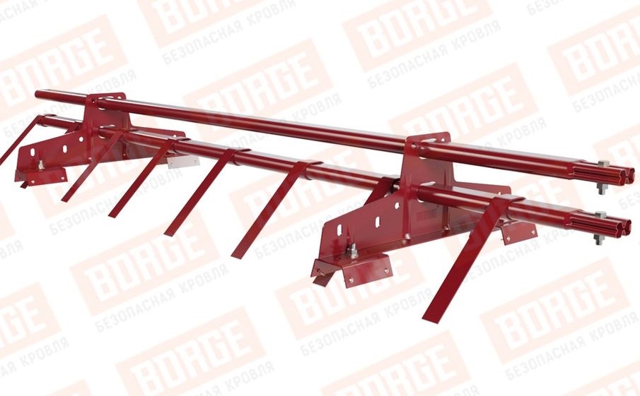 Снегозадержатель трубчатый Borge для профнастила H-60, H-75 оцинкованный RAL 3003, 1,5 м