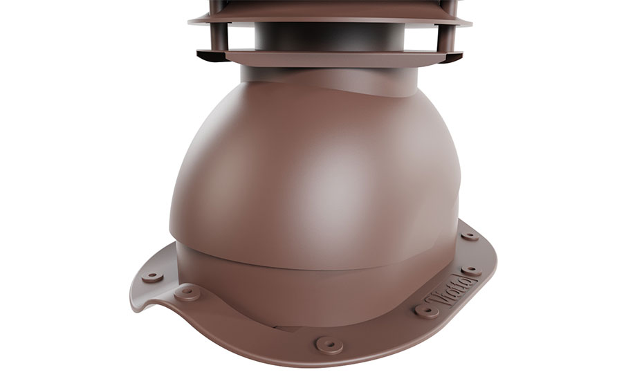 Выход вентиляции канализации Viotto для металлочерепицы Монтеррей d=110 мм утепленный, RAL 8017 коричневый