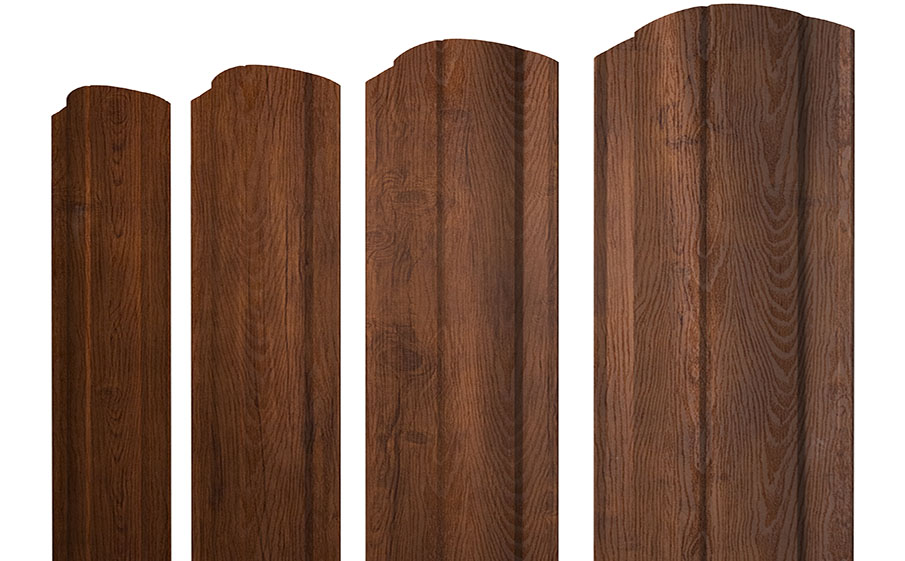 Штакетник Круглый фигурный 0,45 Print Premium Golden Wood Fresh TwinColor