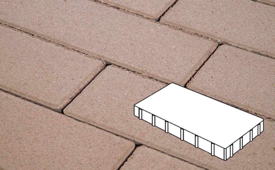 Плитка тротуарная Готика Profi, Плита Б.6.П.6, бежевый, частичный прокрас, б/ц, 600*300*60 мм