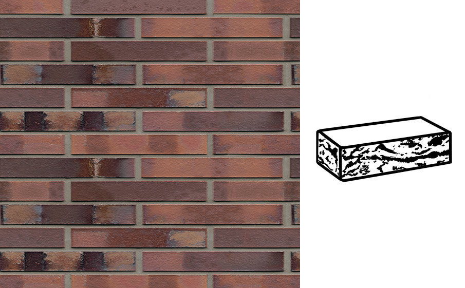 Кирпич клинкерный Muhr 04 S Rotbraun-bunt Spezia готик, 290*90*40 мм