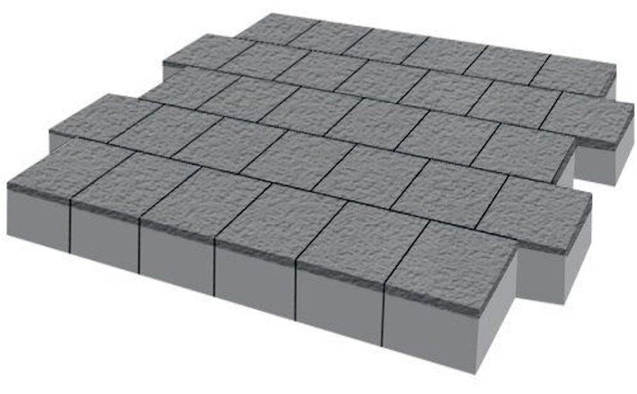 Плитка тротуарная SteinRus Армор В.2.К.8, Old-age, серый, 100*100*100 мм
