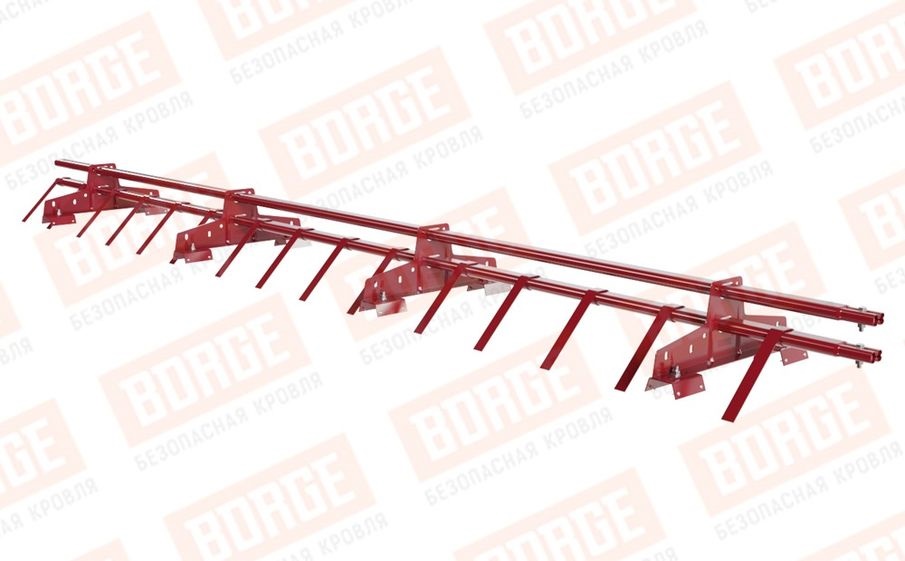 Снегозадержатель трубчатый Borge для профнастила H-60, H-75 оцинкованный RAL 3003, 3 м