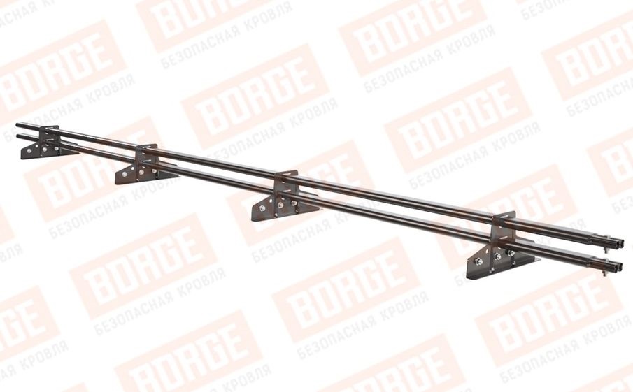 Снегозадержатель трубчатый Borge для фальцевой кровли оцинкованный RAL 8019, 3 м