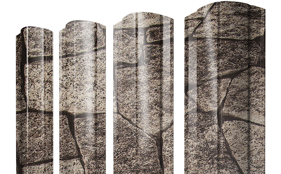 Штакетник Круглый фигурный 0,45 Print Elite King Stone TwinColor