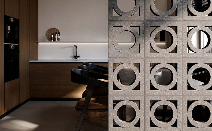 Декоративный бриз-блок Mesterra Cobogo 0101, под покраску, 250*250*70 мм