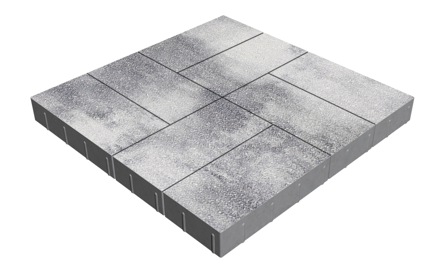 Плитка тротуарная SteinRus Грас Б.4.П.8, Antico, Монохром, 400*200*80 мм