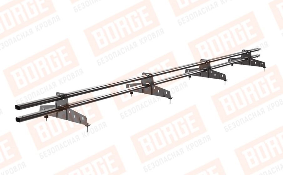 Снегозадержатель трубчатый Borge для кровли из металлочерепицы, профнастила, материалов на основе битума оцинкованный RAL 8019, 3 м