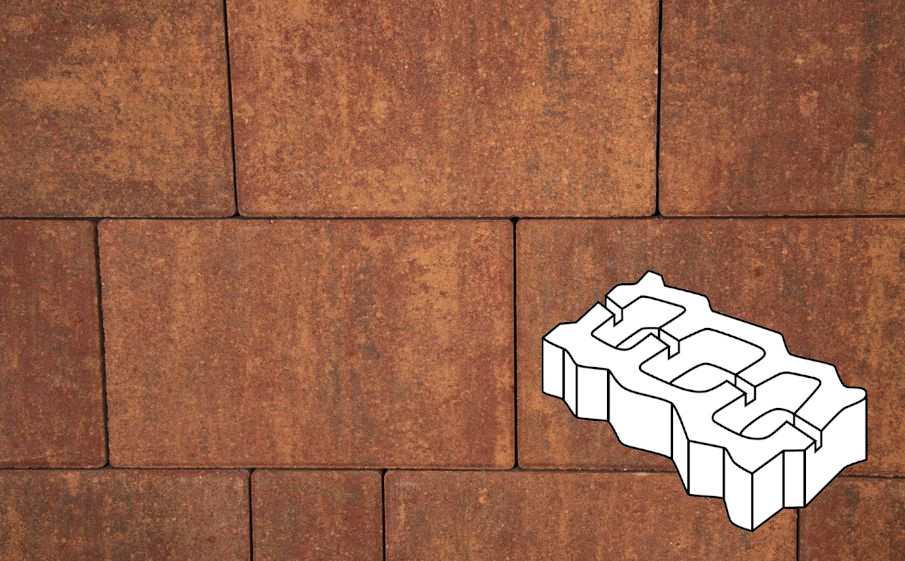 Плитка тротуарная Готика Natur, Газонная решетка Б.4.ГР.8, Вернисаж, 450*225*80 мм