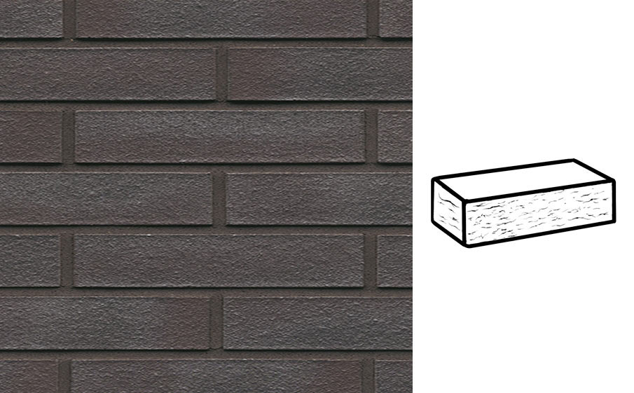Кирпич клинкерный Muhr 20 Graphitschwarz рустик, 290*90*52 мм