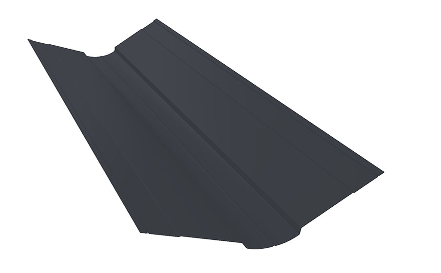 Планка ендовы верхней фигурной 100*100 мм Grand Line Satin Matt RAL 7024, 3 м