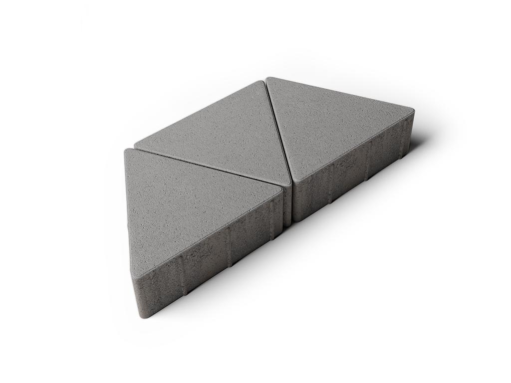 Плитка тротуарная Треугольник Б.1.ТГ.8 стандарт гладкий серый, 355*355*355*80 мм