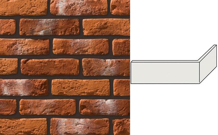 Декоративный кирпич Leonardo Stone угловой элемент Мадрид 245/110*80*19 мм 490