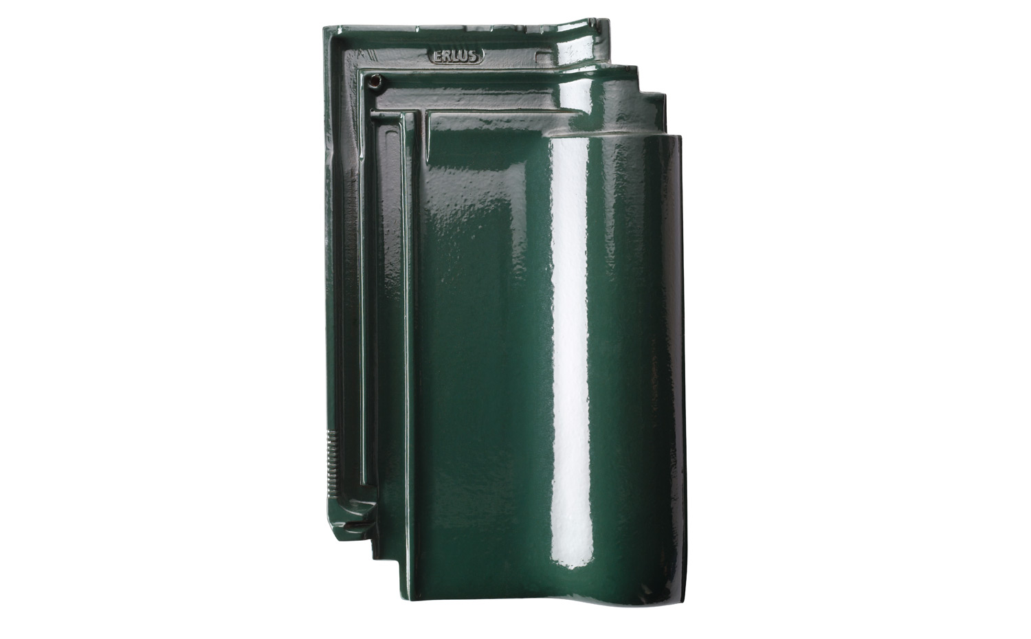 Керамическая черепица рядовая ERLUS Е 58 MAX зеленый королевский, глянцевый ангоб