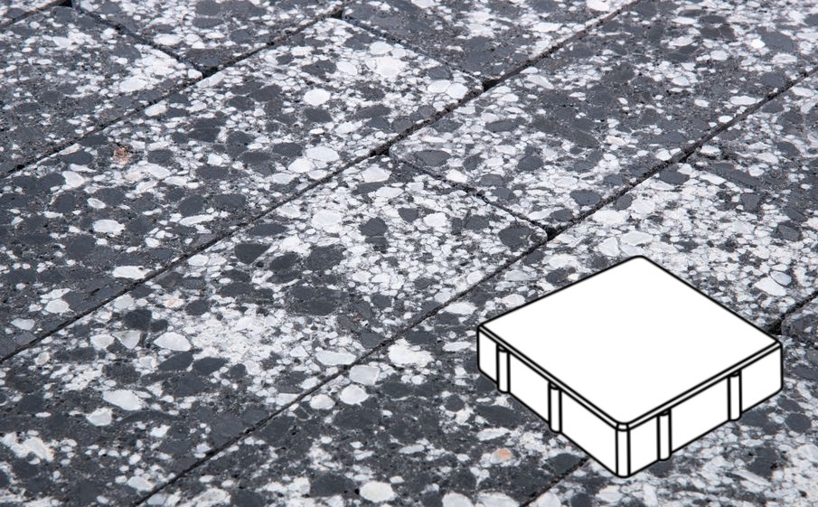Плитка тротуарная Готика, Granite FINO, Квадрат В.1.К.8, Диорит, 150*150*80 мм