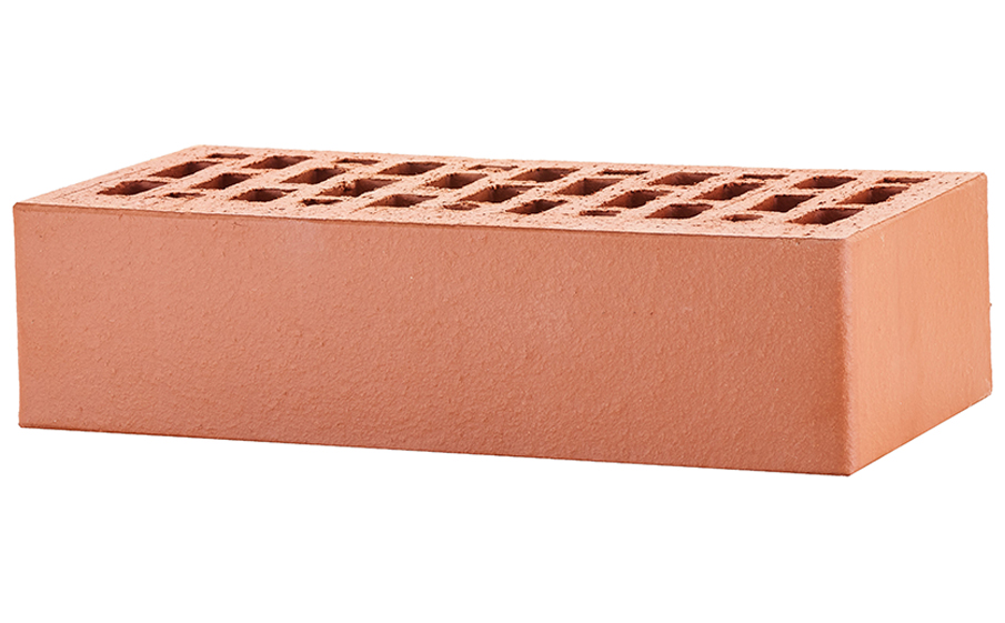Кирпич облицовочный ЛСР красный гладкий, утолщенные стенки, F-100, 250*120*65 мм