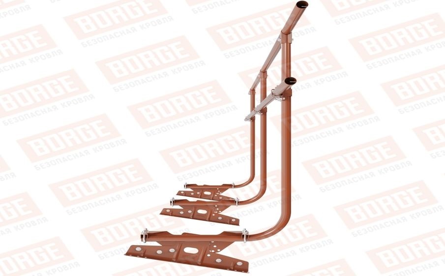 Кровельное ограждение Borge для фальцевой кровли оцинкованное RAL 8004, 300*120 см