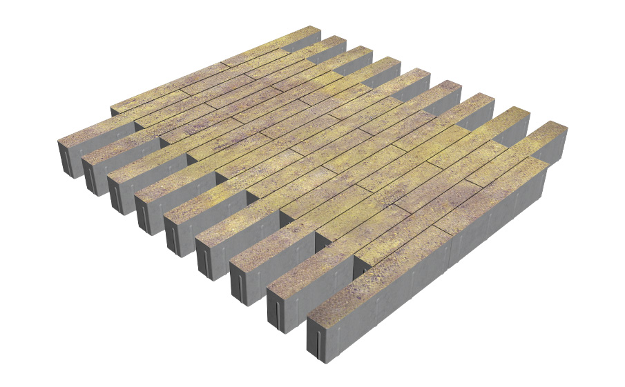 Плитка тротуарная SteinRus Кроссбар Хэви Б.13(Б).П.10, гладкая, Тахель, 420*60*100 мм