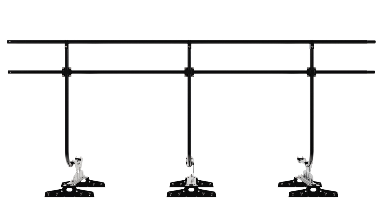 Кровельное ограждение Borge для монтажа параллельно фальцу оцинкованное RAL 9005 matt, 300*120 см