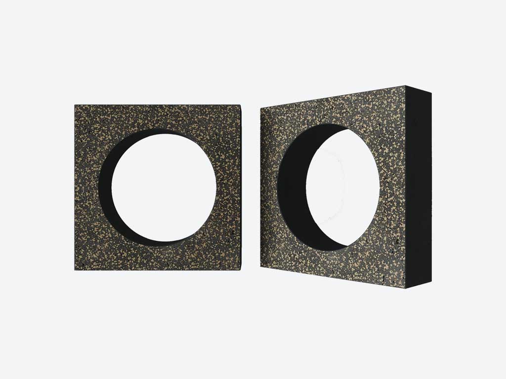 Декоративный бриз-блок Mesterra Кобого / Cobogo 0102, черный LUX, 250*250*90 мм