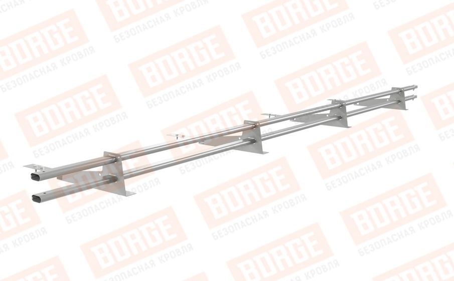 Снегозадержатель трубчатый Borge для кровли из композитной черепицы оцинкованный RAL 9006, 3 м