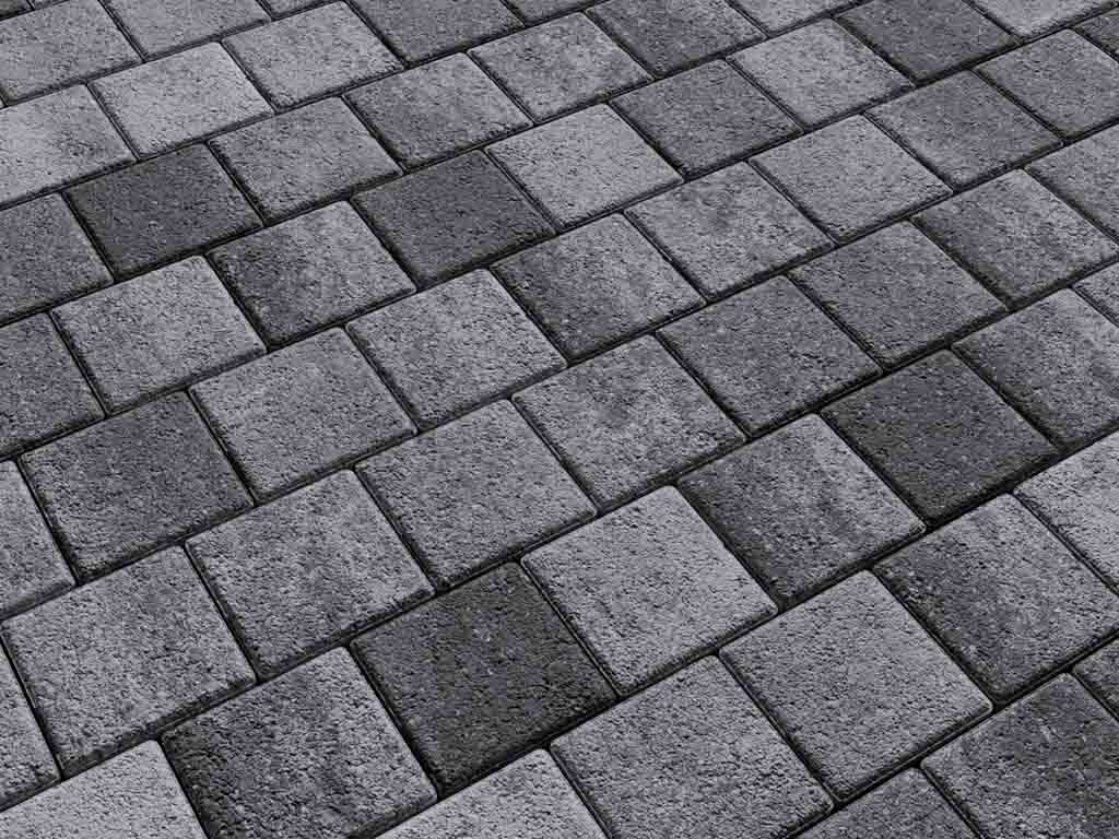 Плитка тротуарная Квадрат А.3.К.4 листопад гранит антрацит, 100*100*40 мм