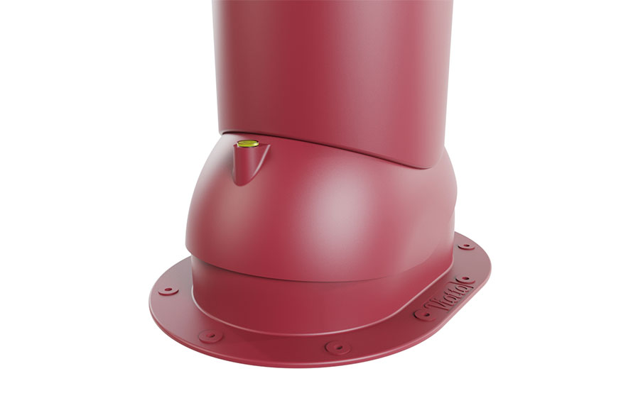 Труба вентиляционная Viotto для готовой мягкой и фальцевой кровли d=150 мм утепленная, RAL 3005 красный