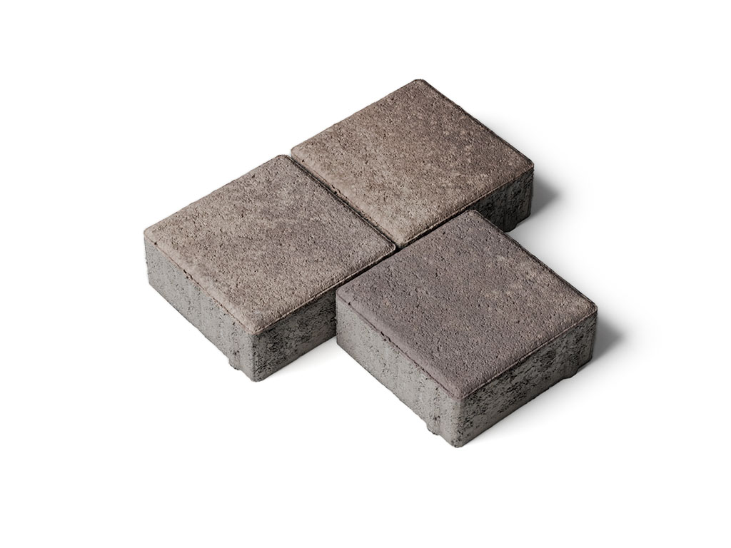 Плитка тротуарная Квадрат А.3.К.4 листопад гладкий хаски, 100*100*40 мм