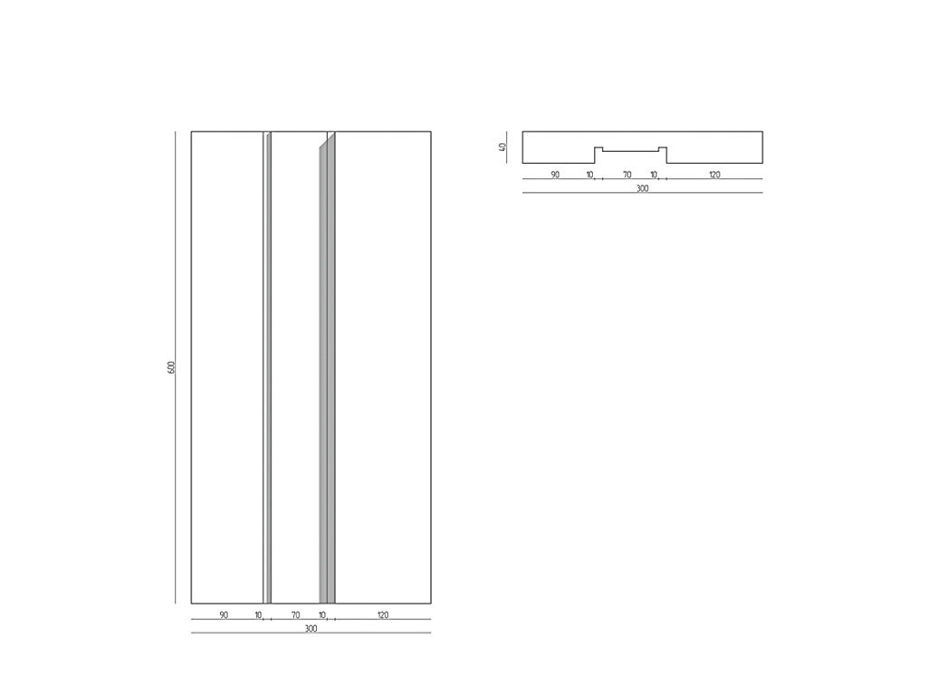 Фасадная панель LTS STRIPE-1 (СТРАЙП-1) Кузбасс, 600*300*40 мм