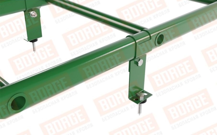 Лестница кровельная Borge для металлочерепицы, профнастила, композитной черепицы, материалов на основе битума оцинкованная RAL 6002, 2,7 м