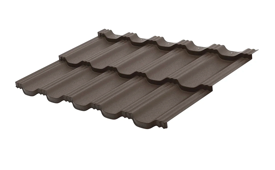 Металлочерепица Aquasystem Гетеборг GreenCoat Mica BT RAL 8019 MATT